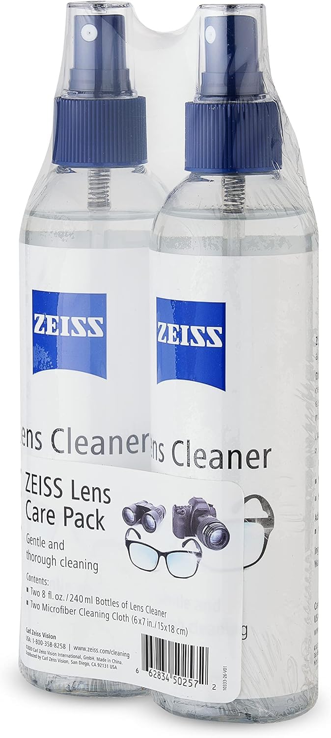 ZEISS lens cleaner spray bottles close-up