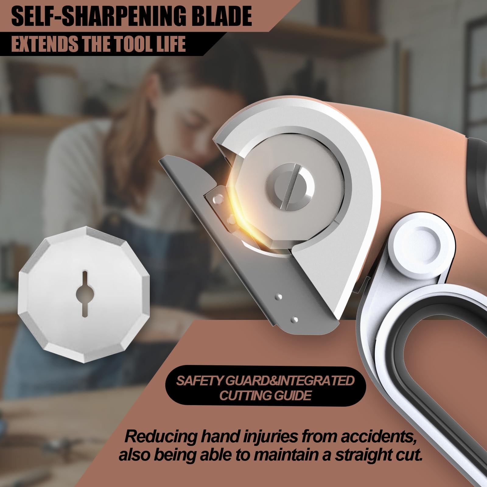 ZEITE 4V cordless scissors safety features ETL badge blade guard