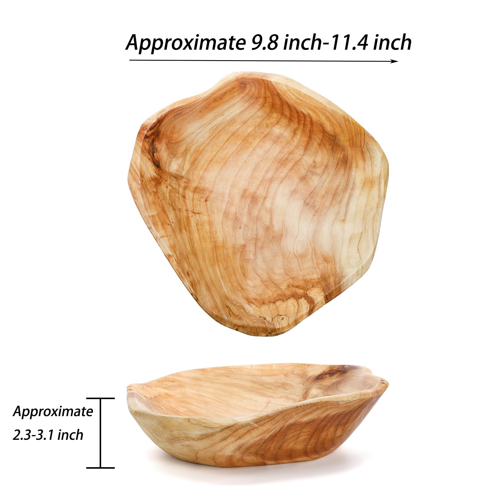ZENFUN unique root dish bowl diameter 9.8-11.4 inches