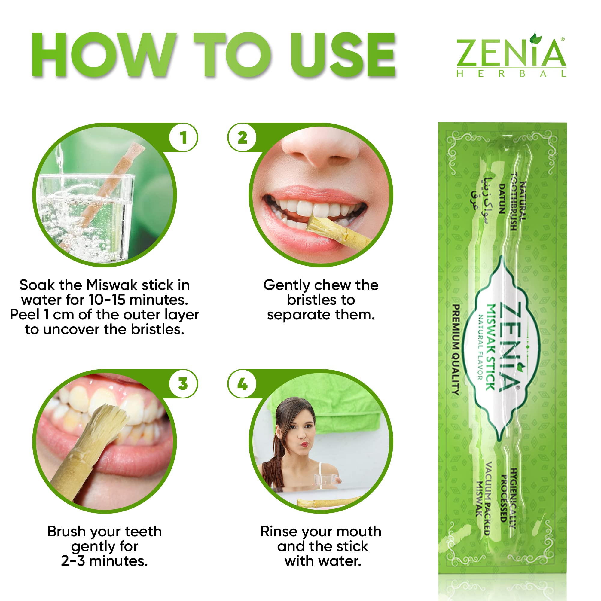 Plastic-free Zenia Miswak sticks product image 1-pack