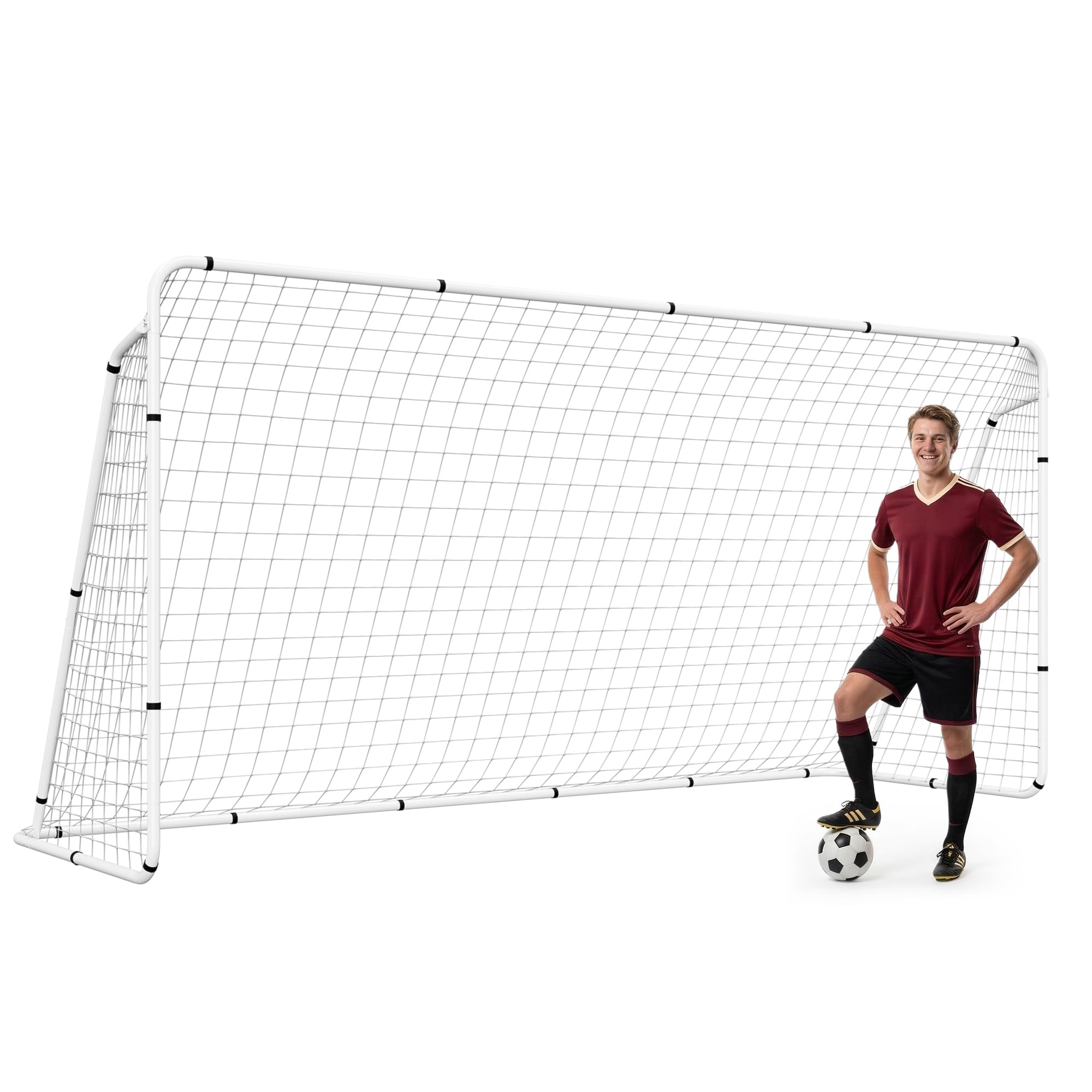 ZENY 12x6ft Soccer Goal with steel frame