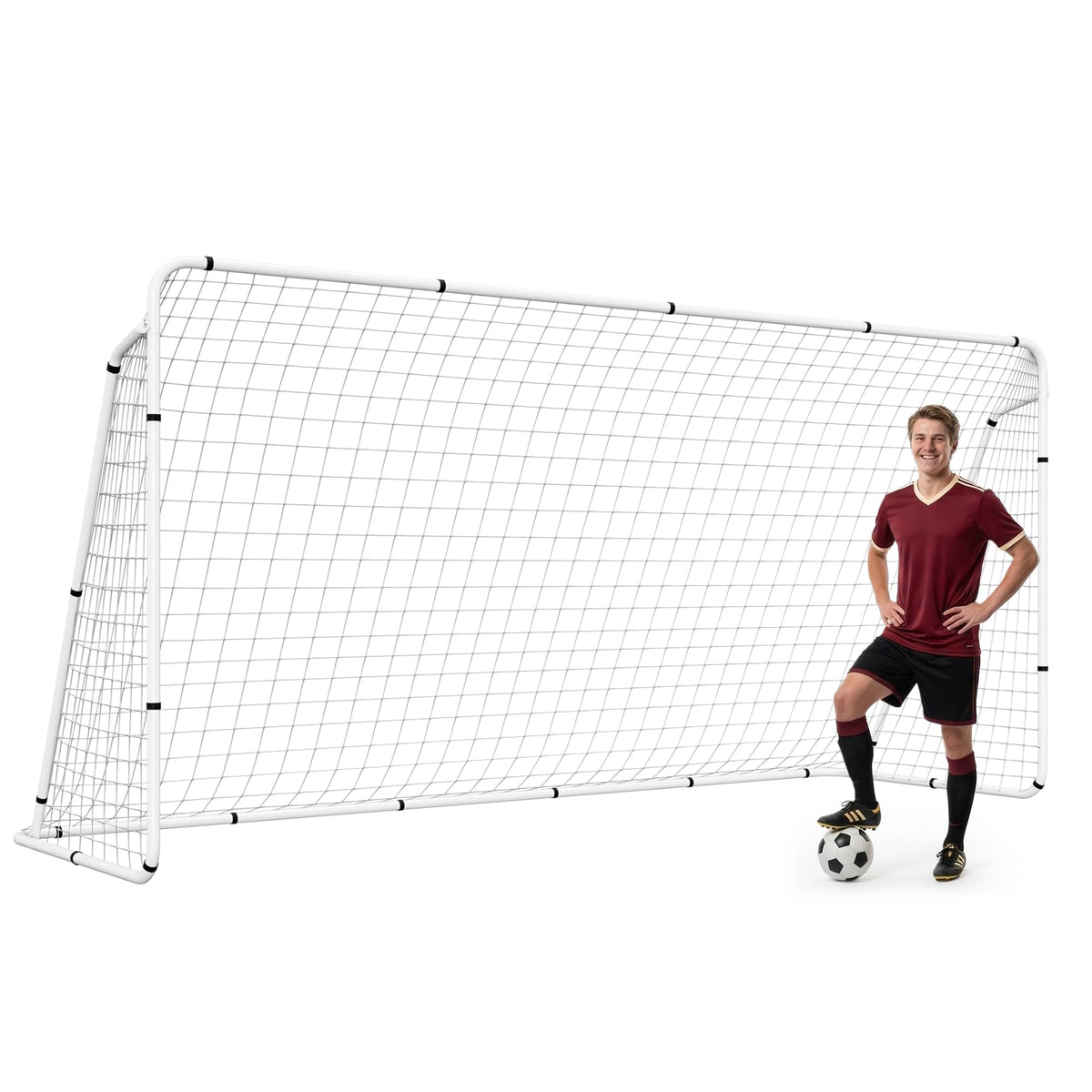 ZENY 12x6ft Soccer Goal with steel frame