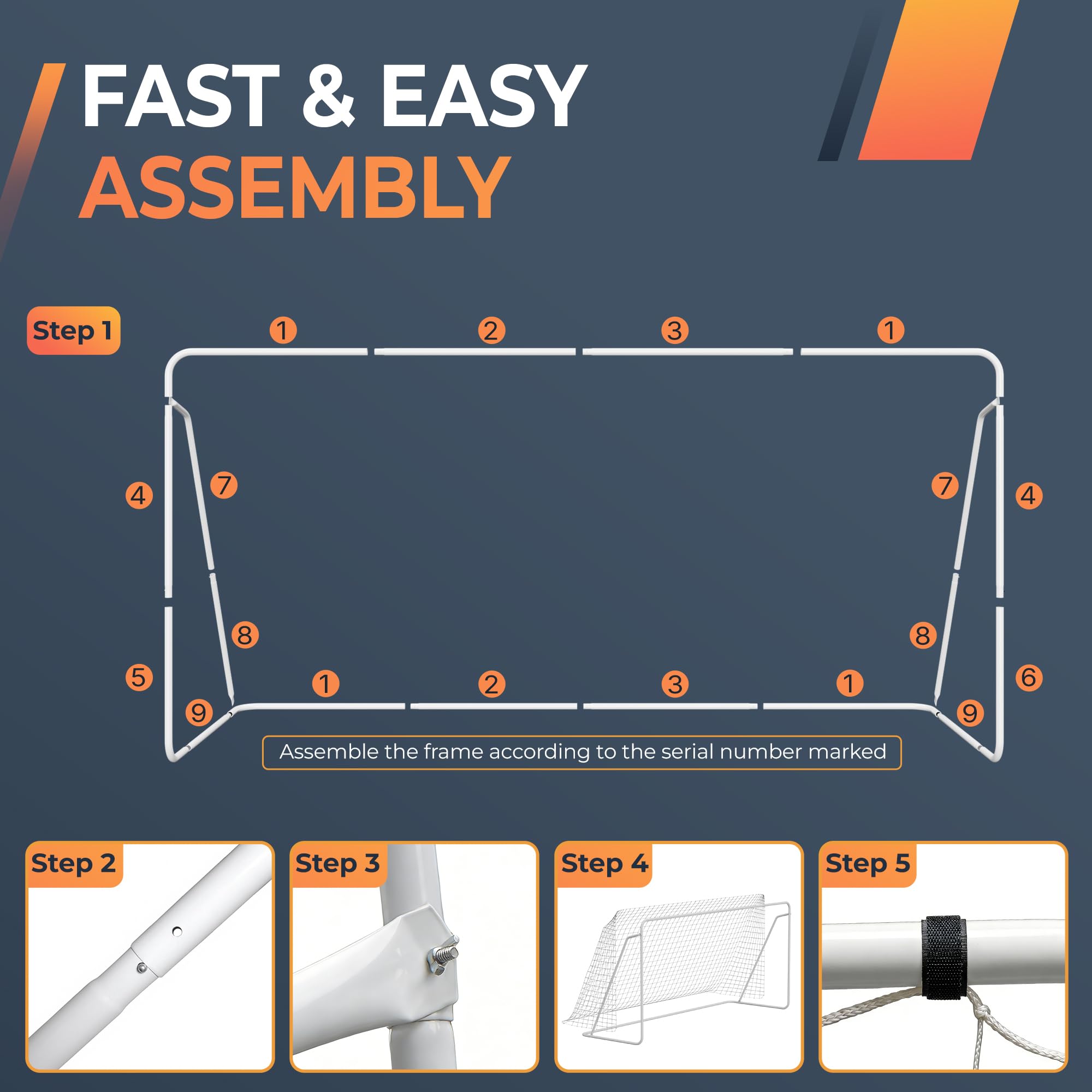 ZENY 6x4ft soccer goal for backyard practice