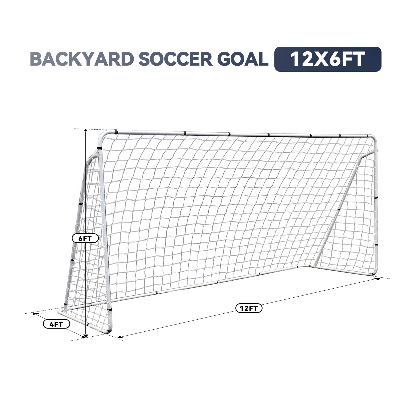 Reinforced steel frame with corner supports for ZENY goal