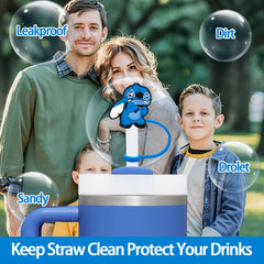 Dishwasher safe reusable silicone straw cover for Stanley Cup accessories