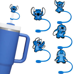 ZERCEJC blue silicone straw cover cap for Stanley Cup 5 piece set