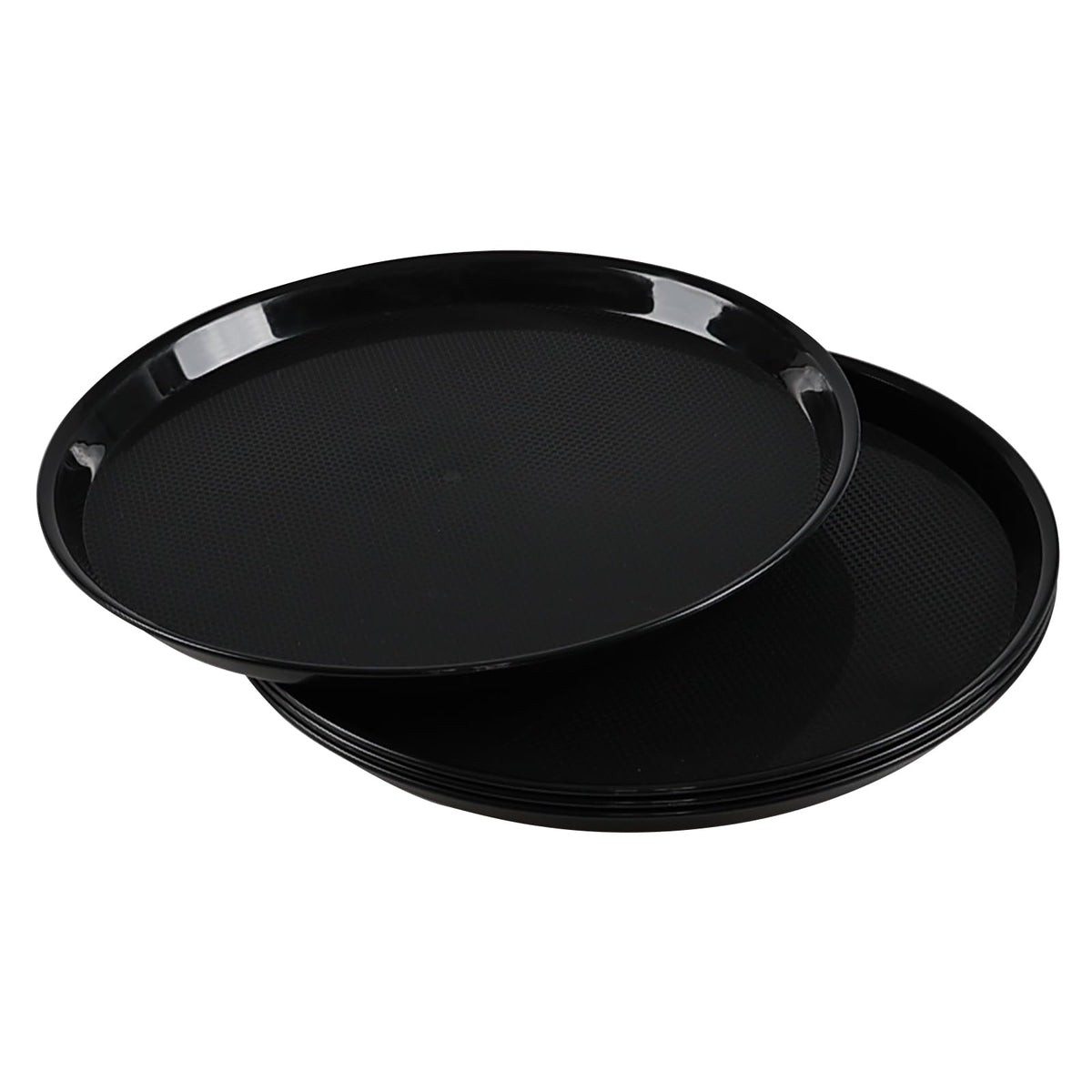 Zerdyne black round serving trays set of 4