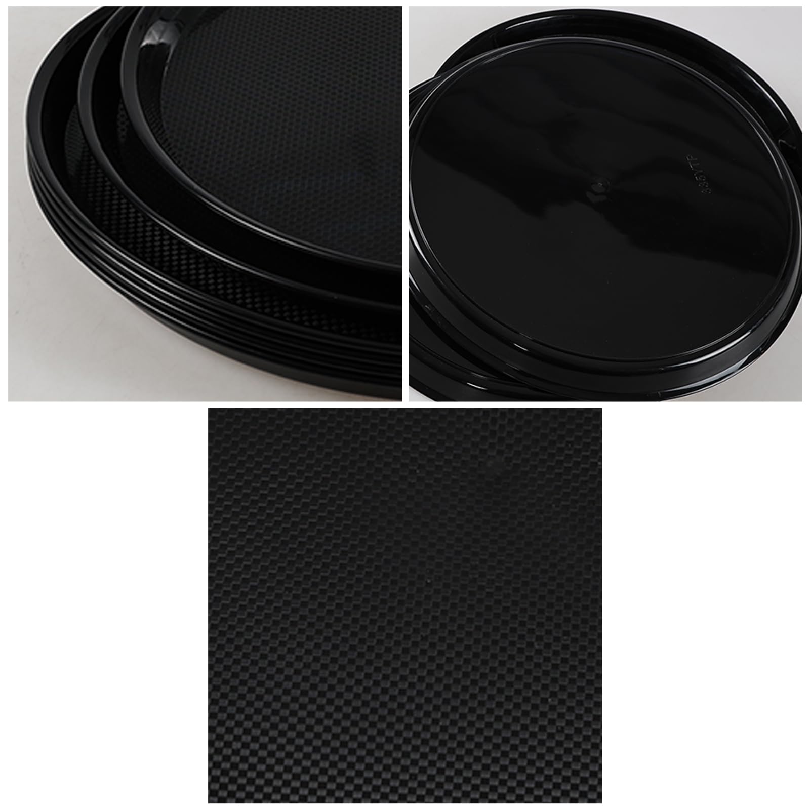 Interior diameter about 11.85 inches round tray