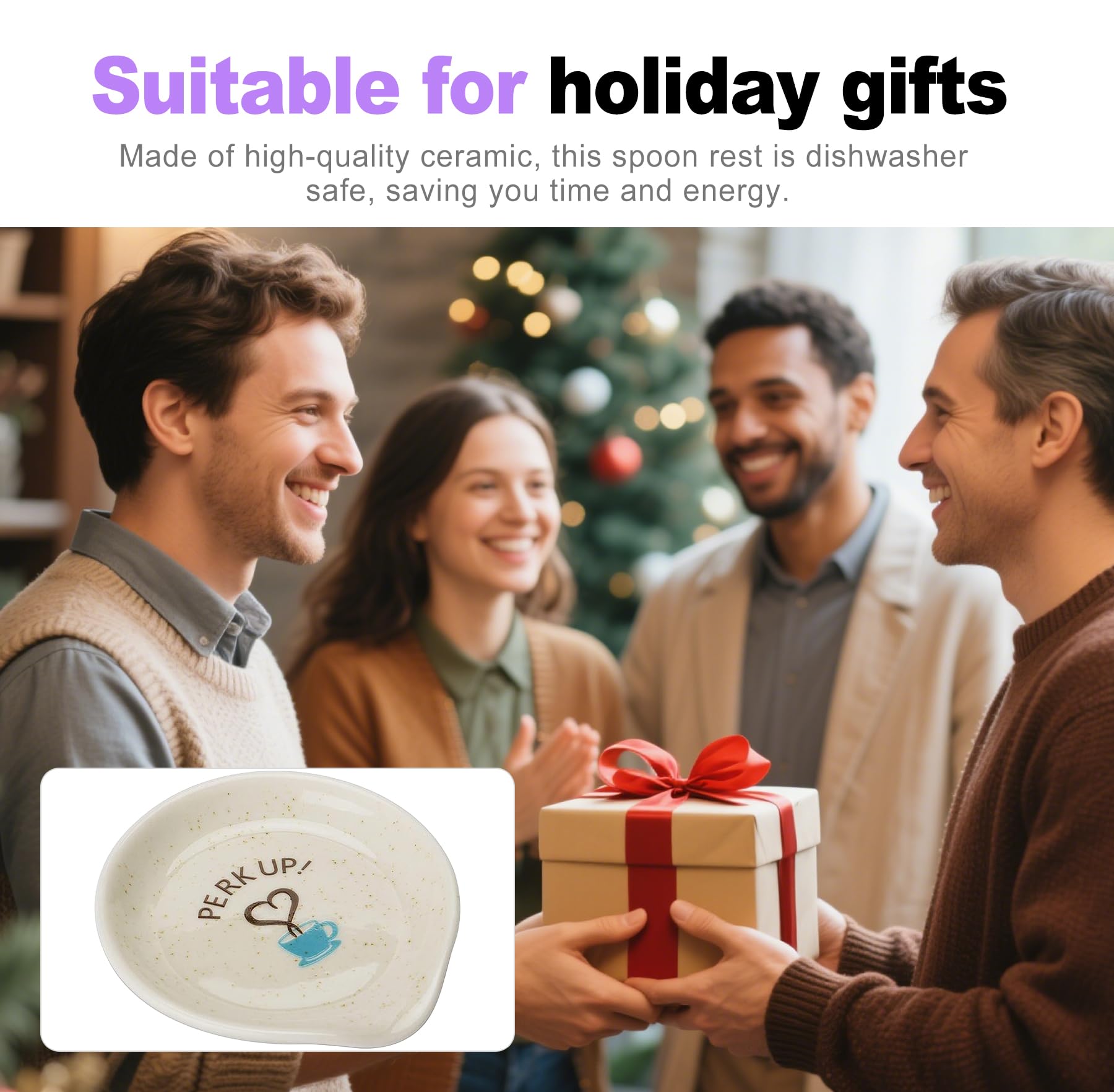Dishwasher safe ZeriLion spoon rest in modern ceramic style