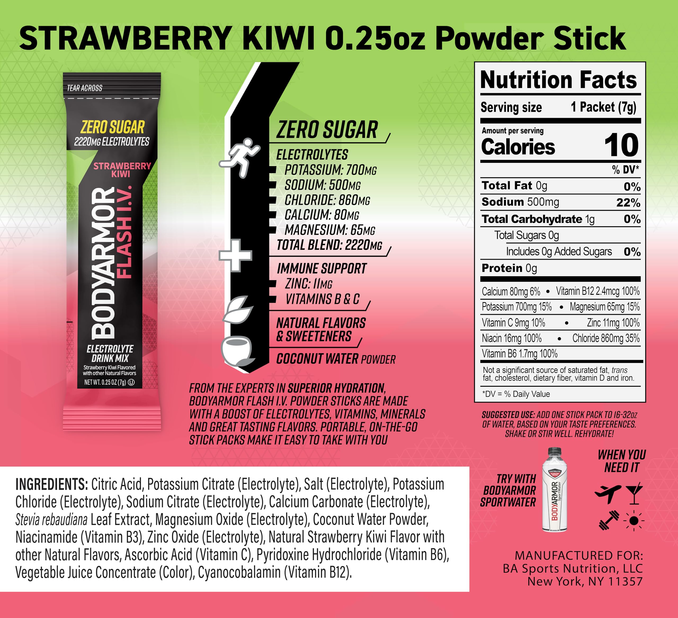 Zero sugar electrolyte powder image with coconut water powder