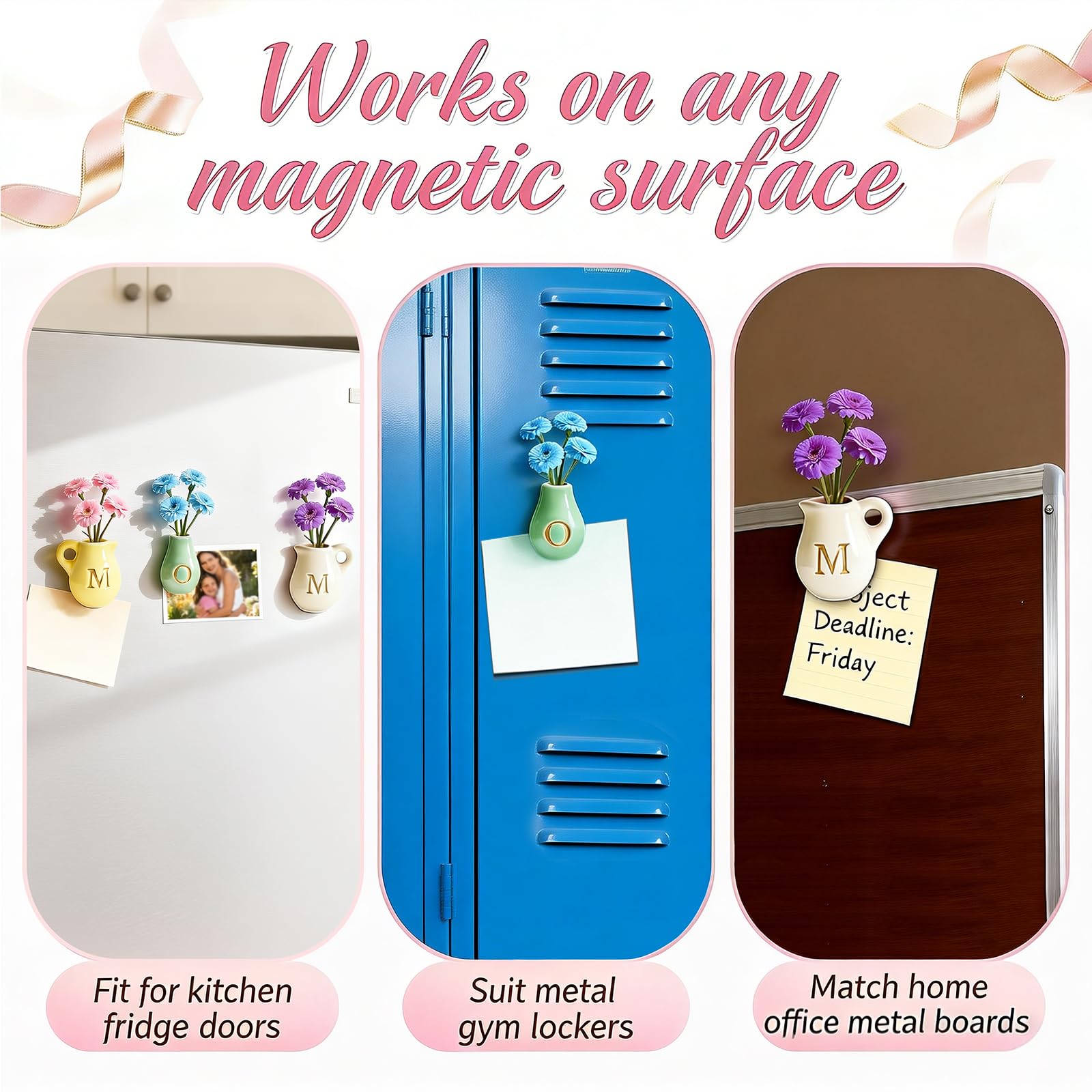 Compact Zerobe vase magnet shown for kitchen decor