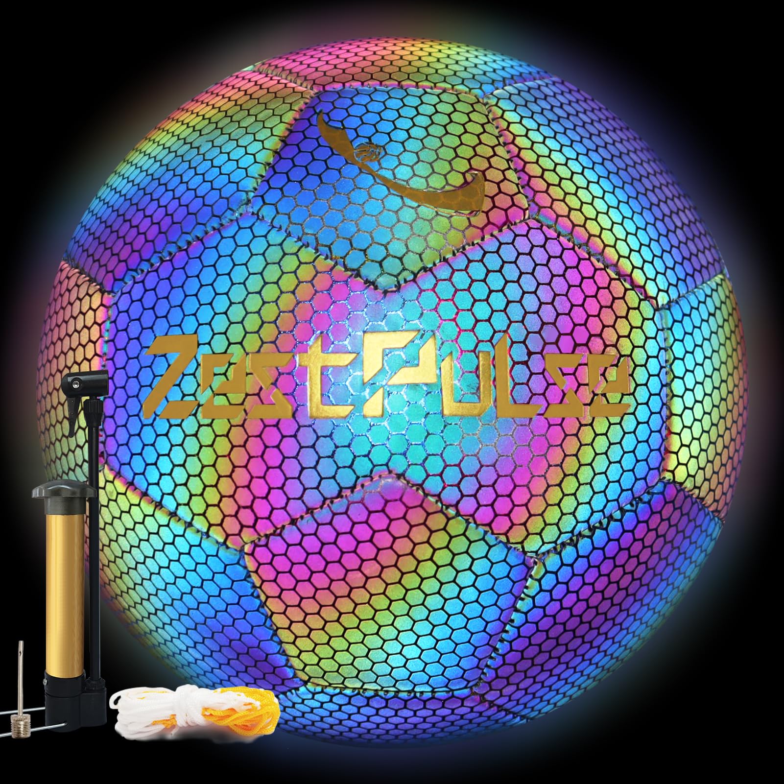 ZestPulse holographic soccer ball size 4 for kids and adults