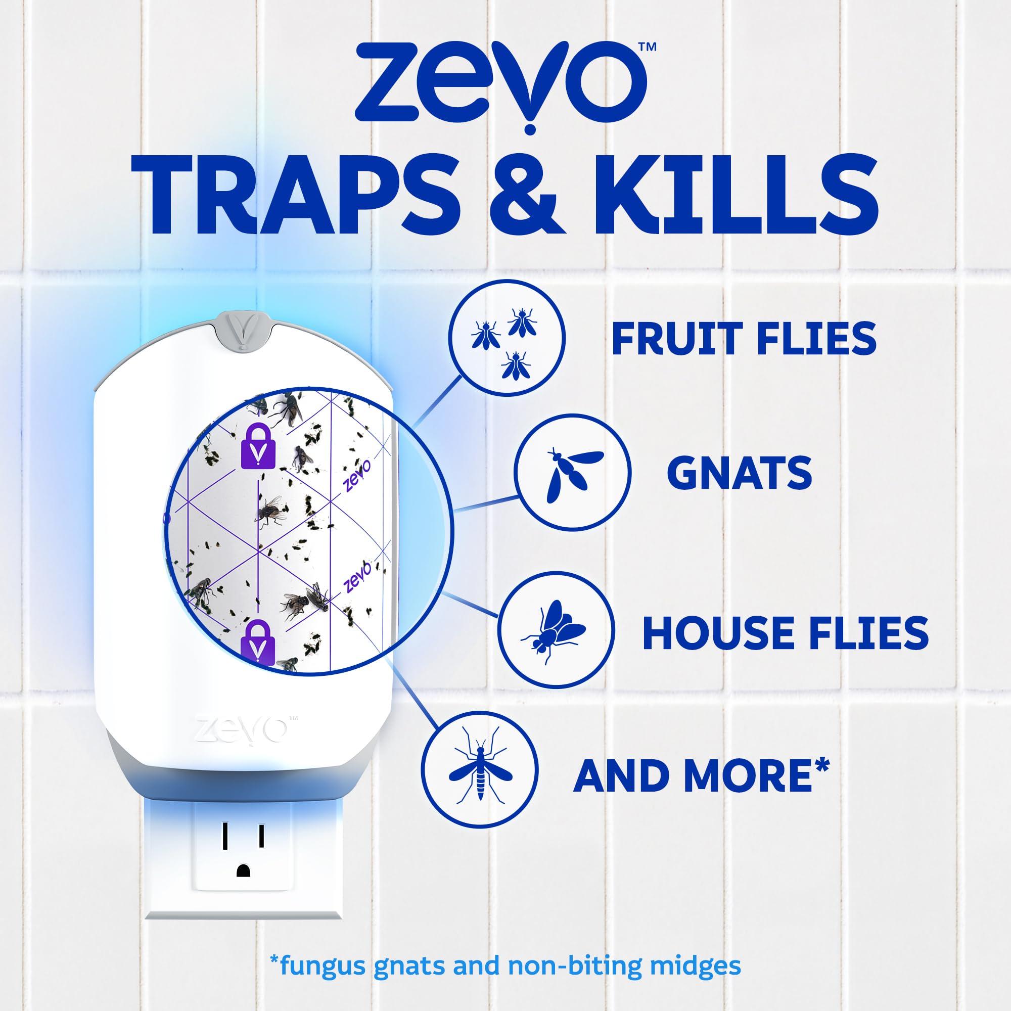 Indoor fly trap refill cartridge for Zevo devices