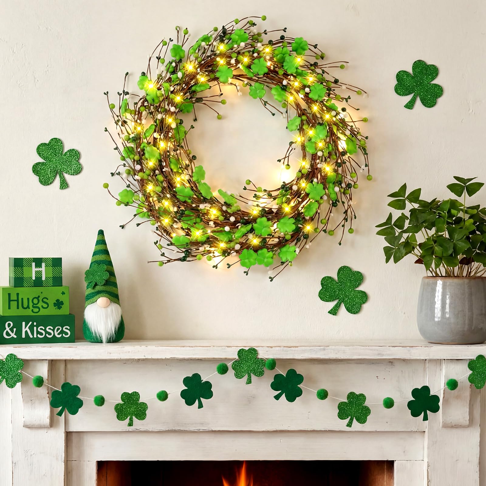 Durable wire reusable garland for holiday decorations