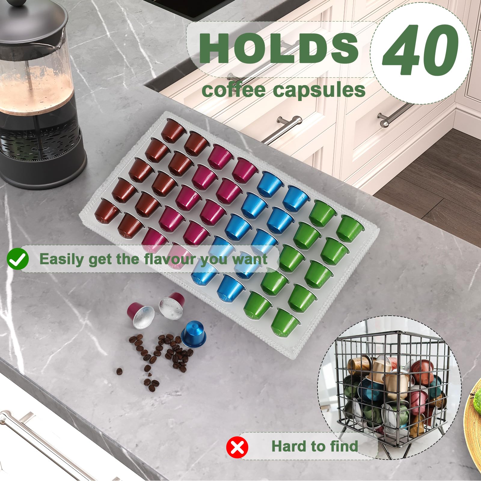 Clear pod drawer by ZFGOLD for countertop or drawer use