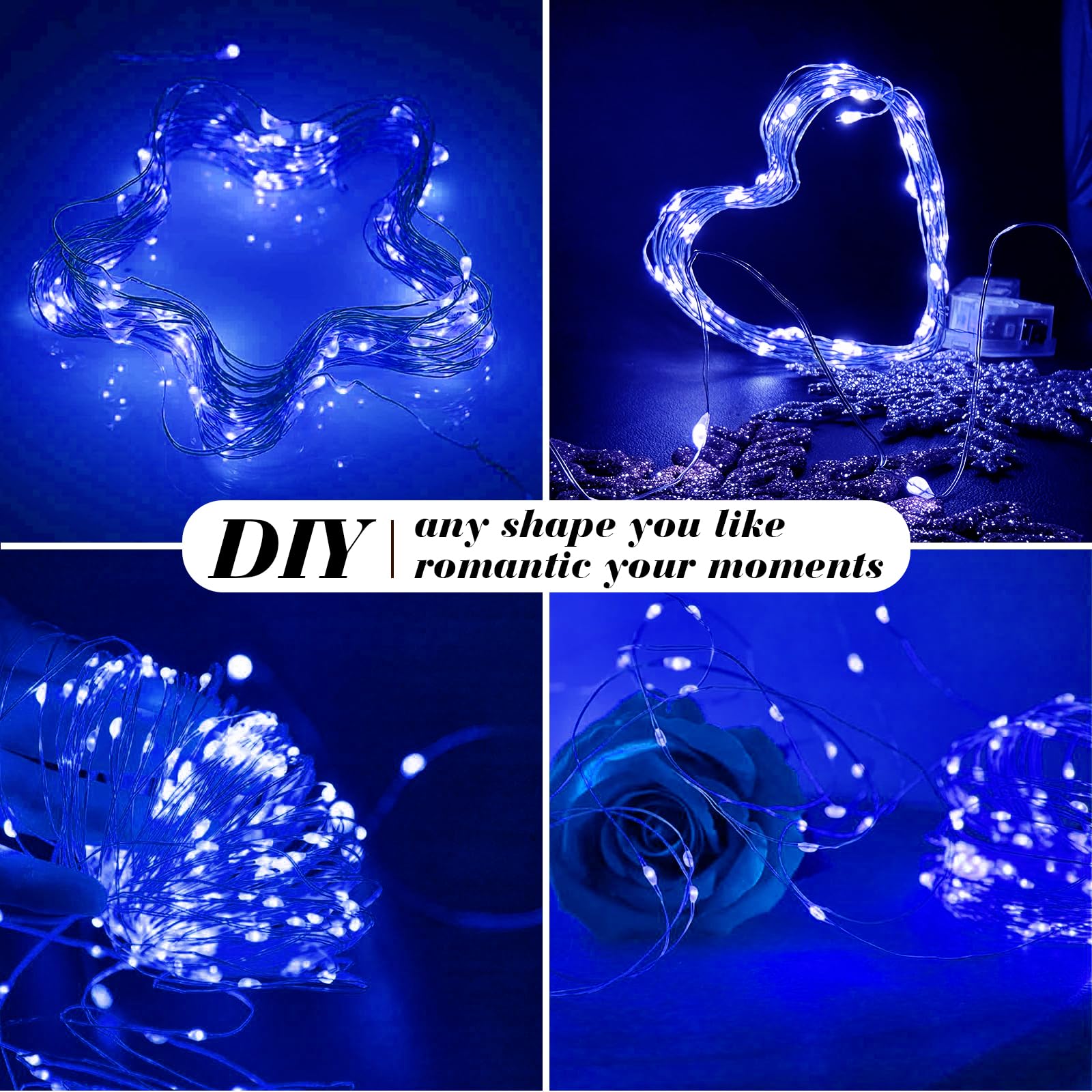 7 foot silver wire string with 20 mini LEDs