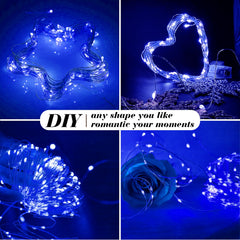 7 foot silver wire string with 20 mini LEDs