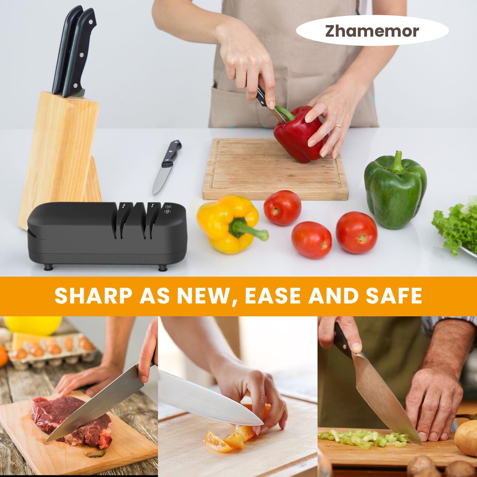 Zhamemor professional electric sharpener for stainless steel knives