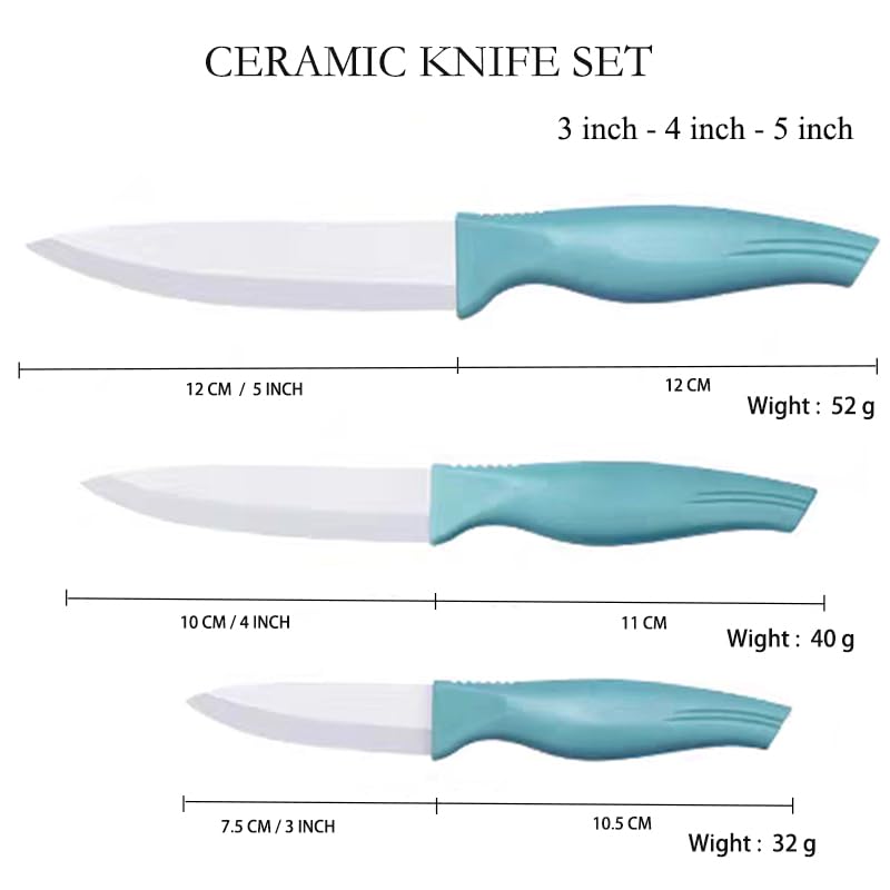 Blue Zhiyun Ceramic Knife Set for Fruits