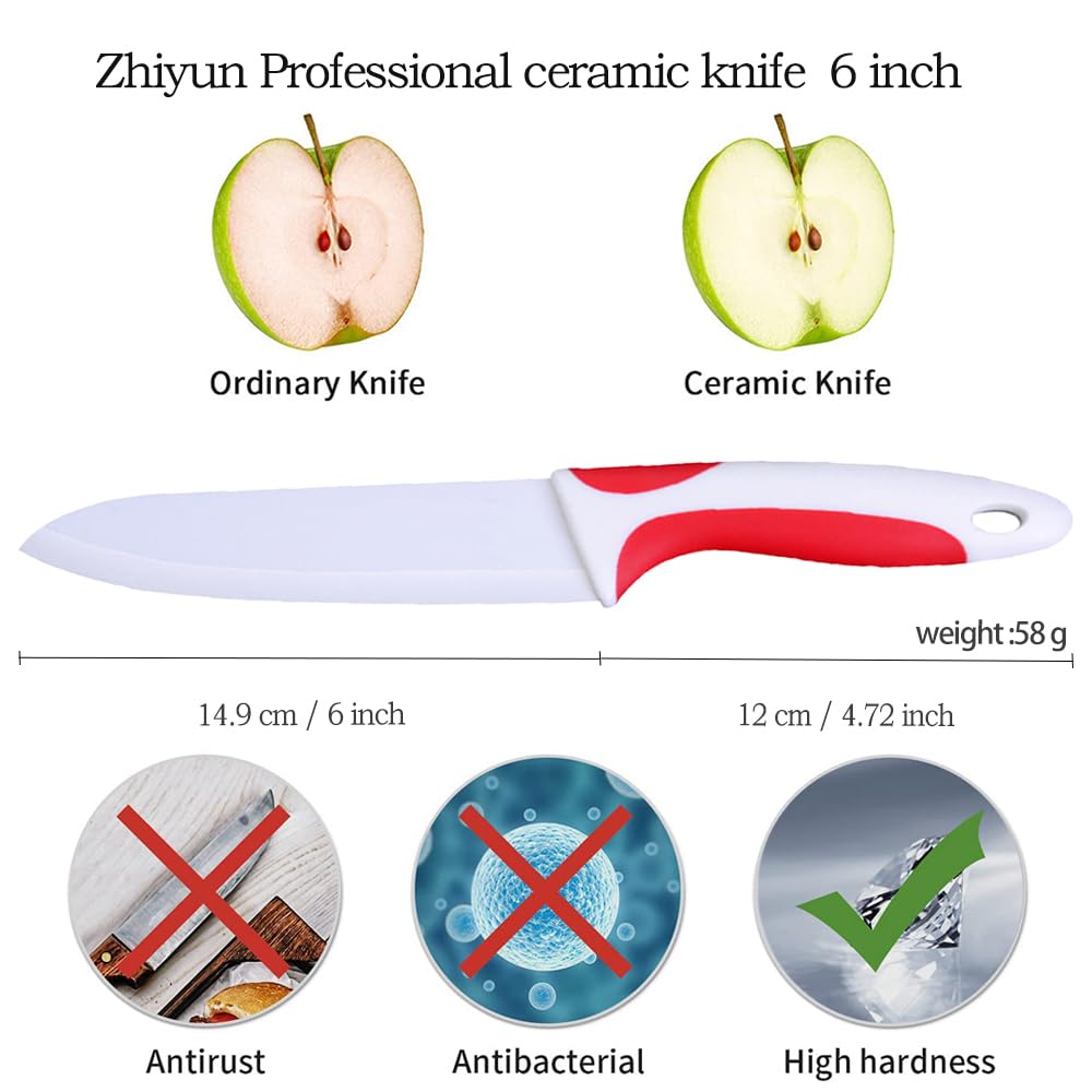 Zhiyun ceramic kitchen knife 6 inch red product image