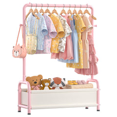 ZHKINGGS kids clothing rack with storage shelf 31.5W x 11.8D x 49.2H