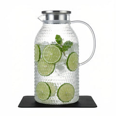 ZHUNZOOEN glass pitcher with lid 3 liter capacity close up