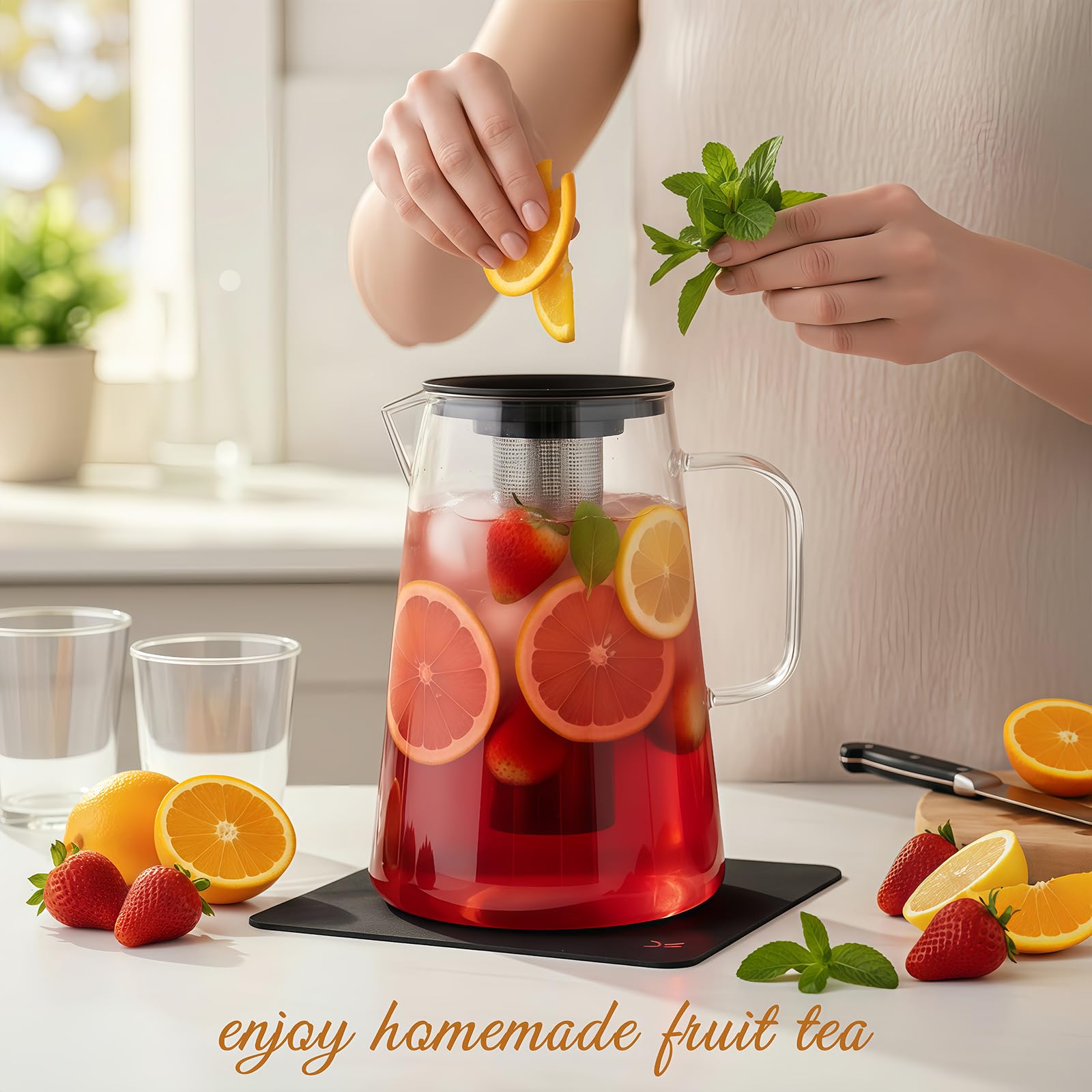 ZHUNZOOEN Microwave safe pitcher for warming beverages
