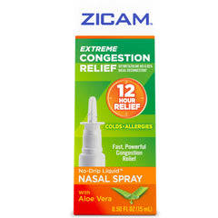 Front view of Zicam Extreme Congestion Relief Nasal Spray bottle
