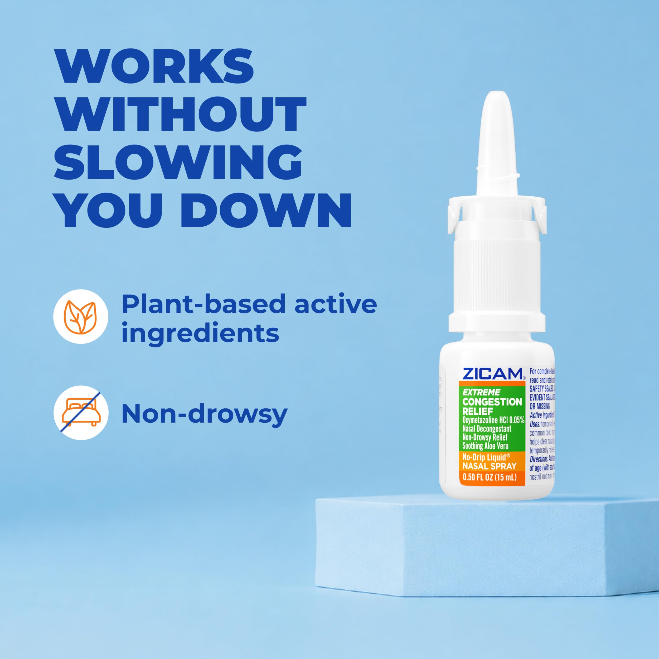 Nasal spray bottle showing 0.50 Fl Oz size
