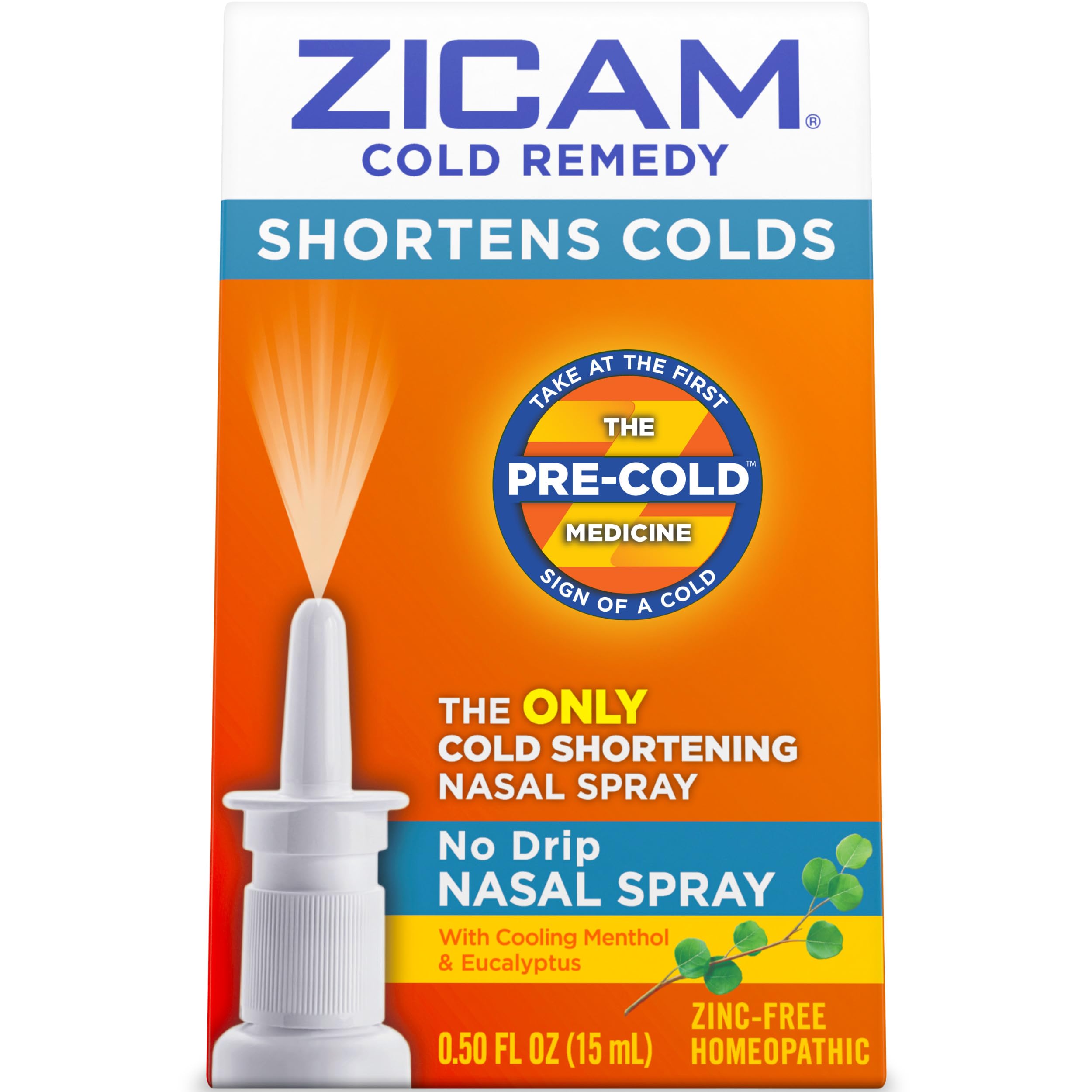Zicam nasal spray bottle menthol and eucalyptus