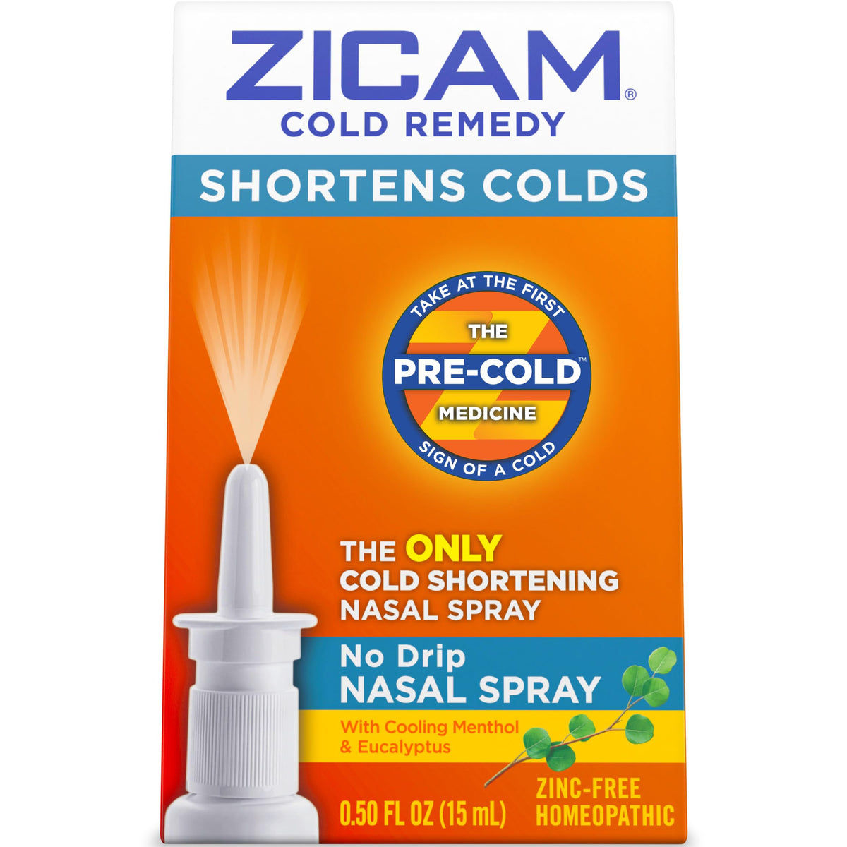 Zicam nasal spray bottle menthol and eucalyptus