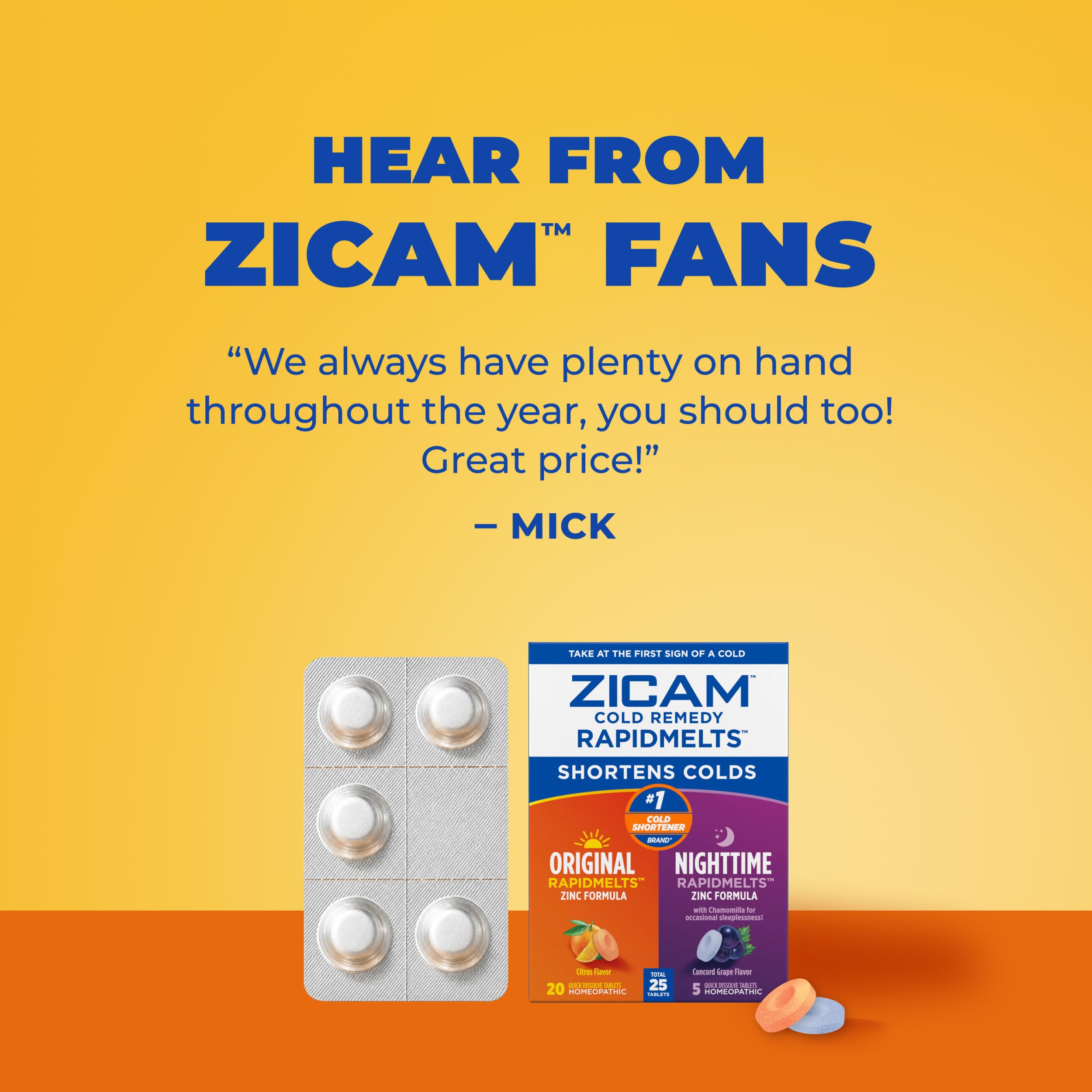 25 count Zicam RapidMelts combo pack packaging image