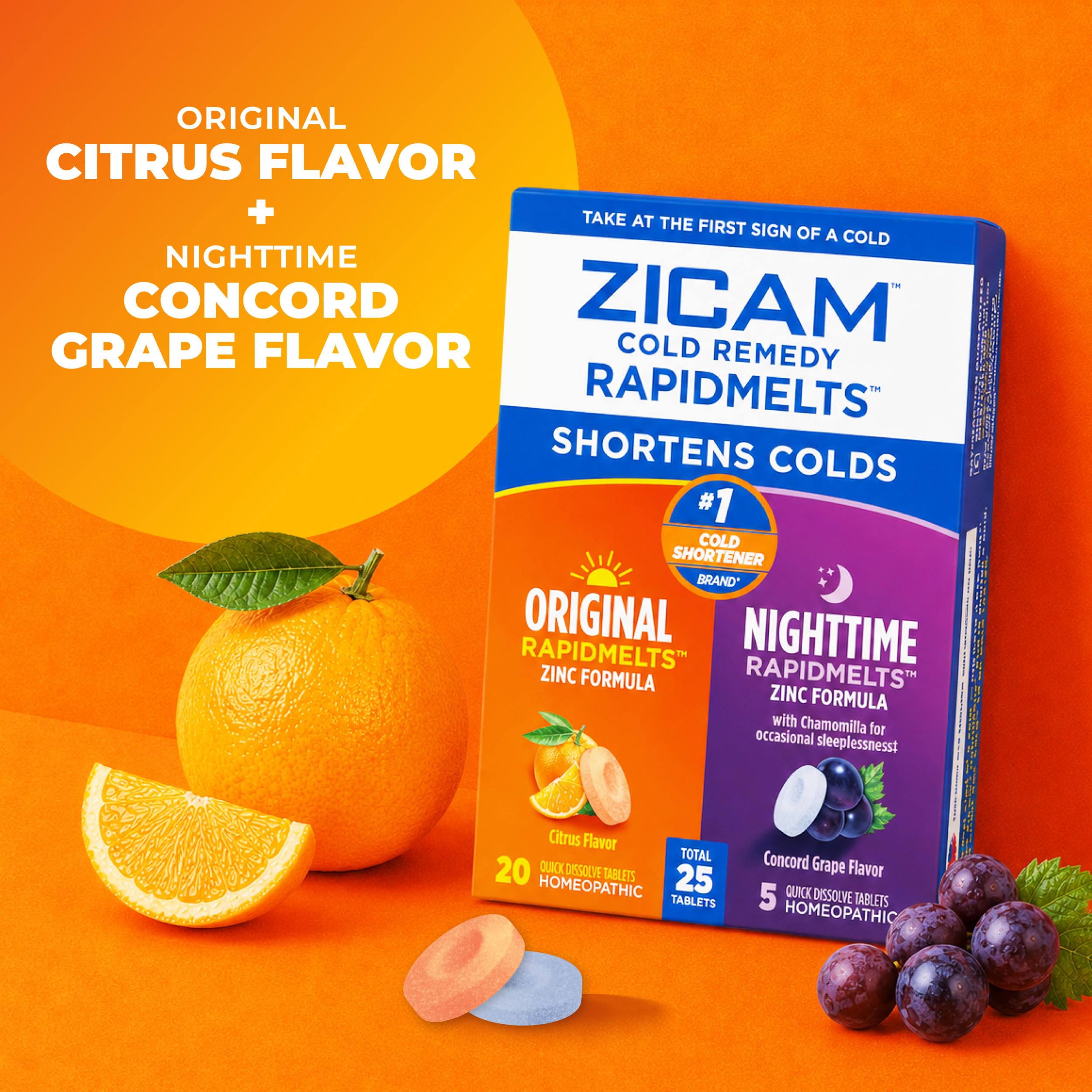 Nighttime RapidMelts grape flavor designed for bedtime use