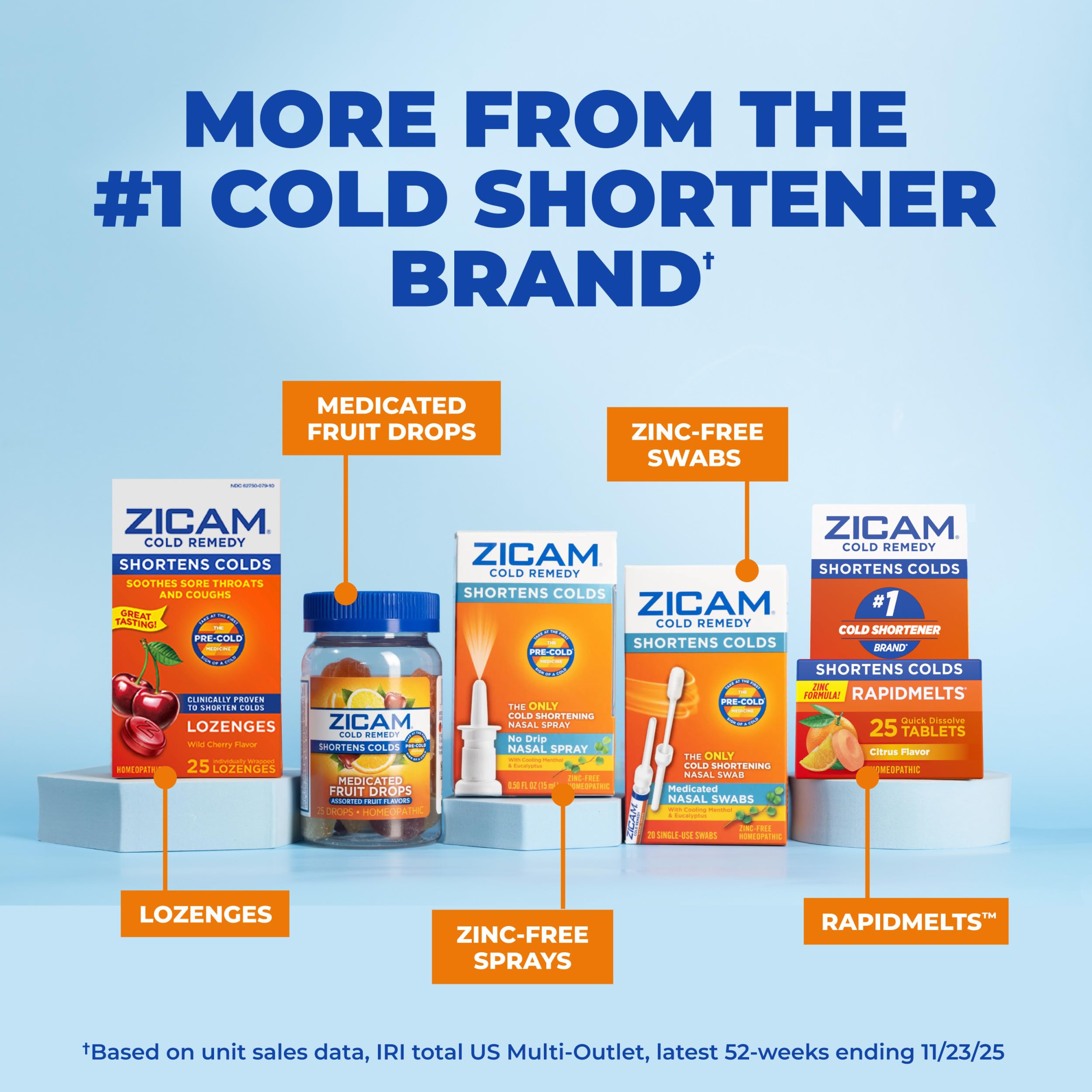 Citrus flavored Zicam RapidMelts 25 count product packaging