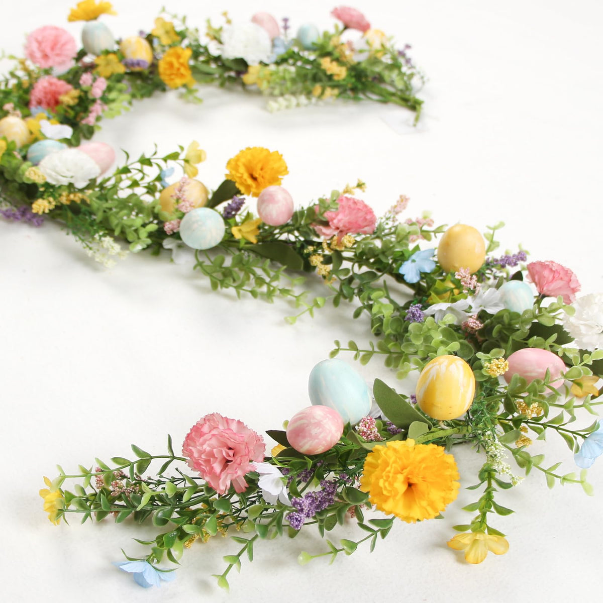 ZIFTY 5FT Easter Garland pastel eggs and berries close up