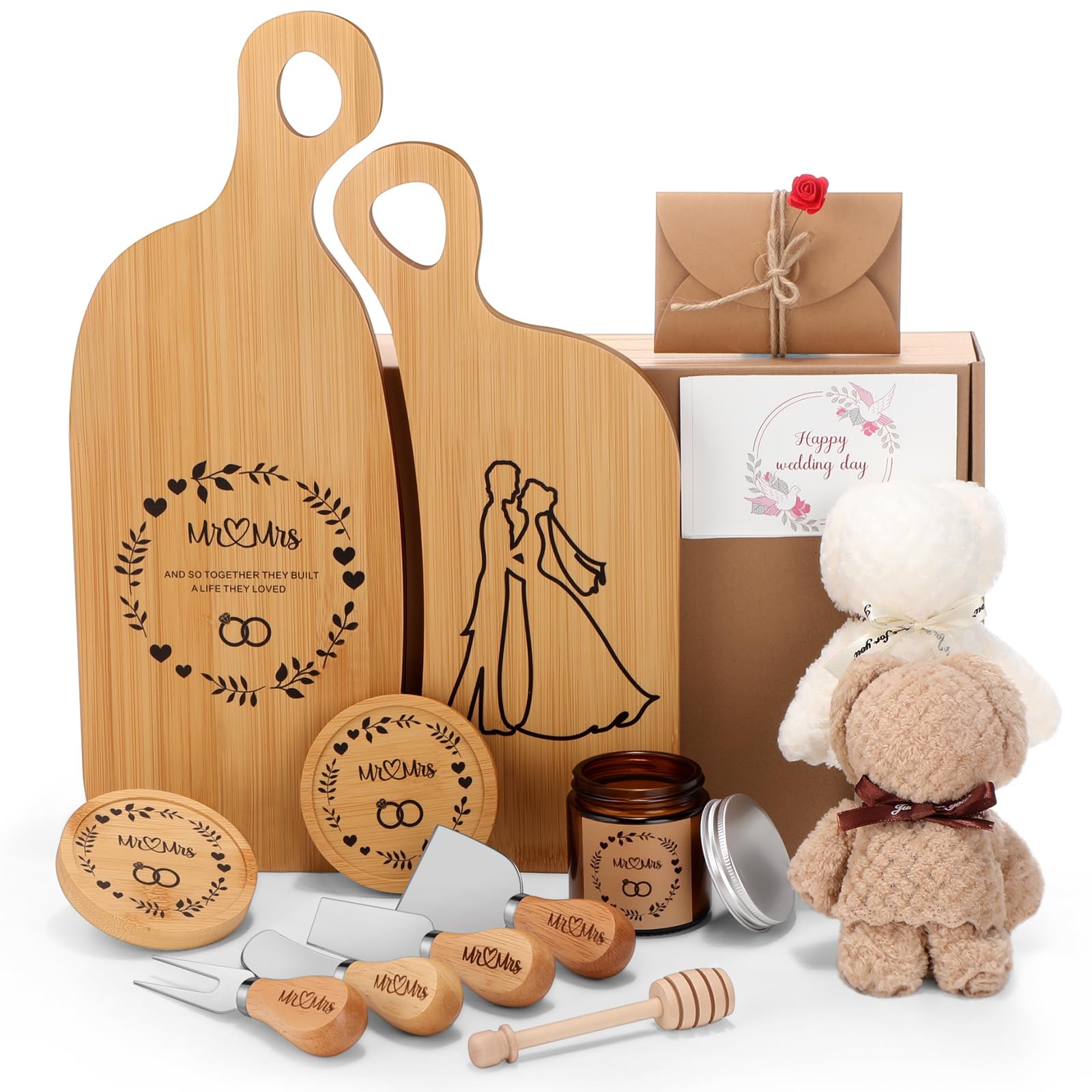 ziliny 15 piece wedding gift set with engraved charcuterie boards