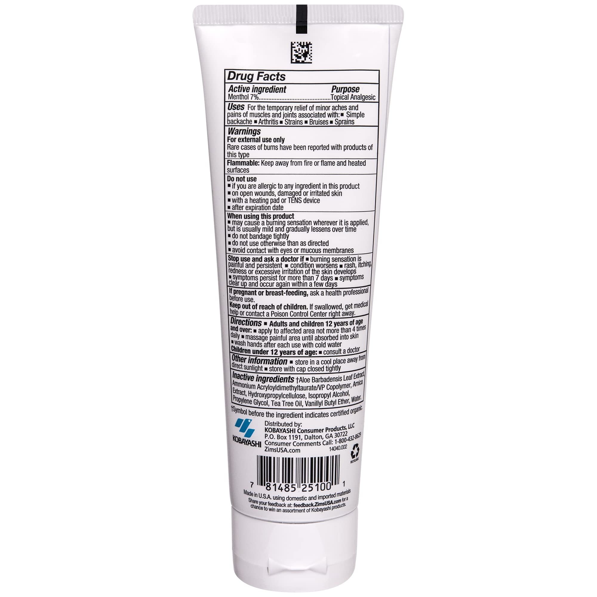 Zim's Max-Freeze Pro Formula Gel 4 oz container