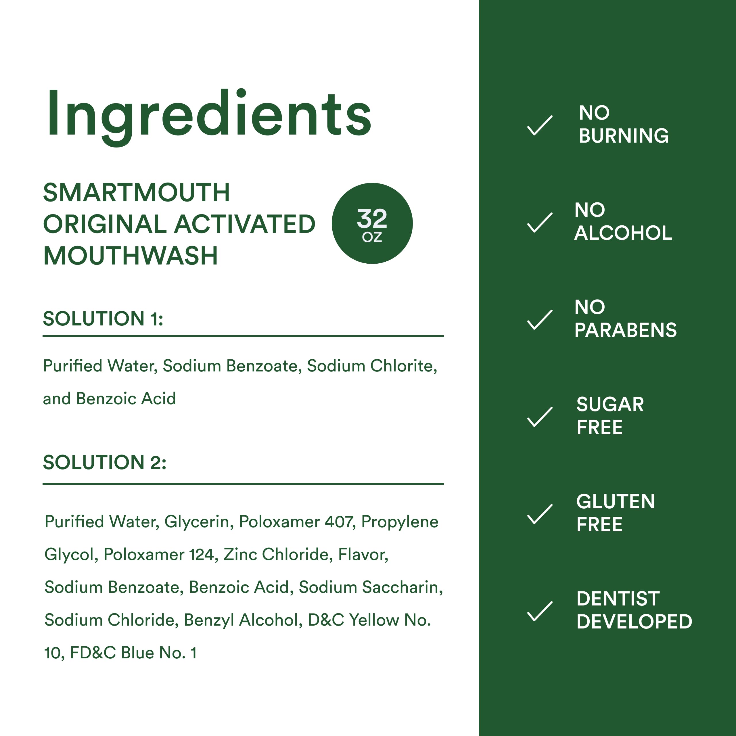 Two-bottle zinc activated mouthwash from SmartMouth brand