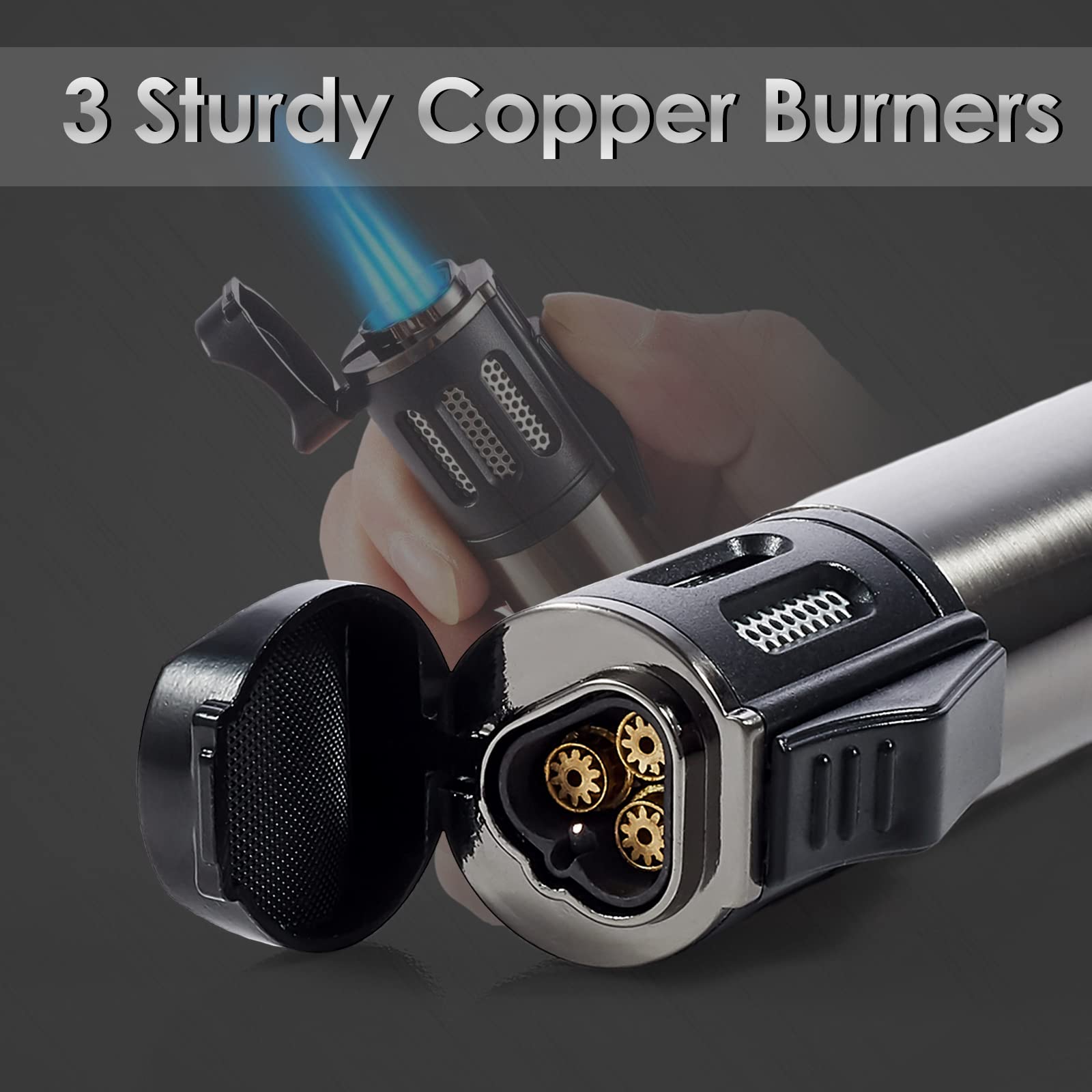 Zinc alloy metal body torch lighter for portability