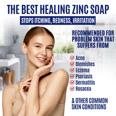 Zinc pyrithione bar soap for face and body