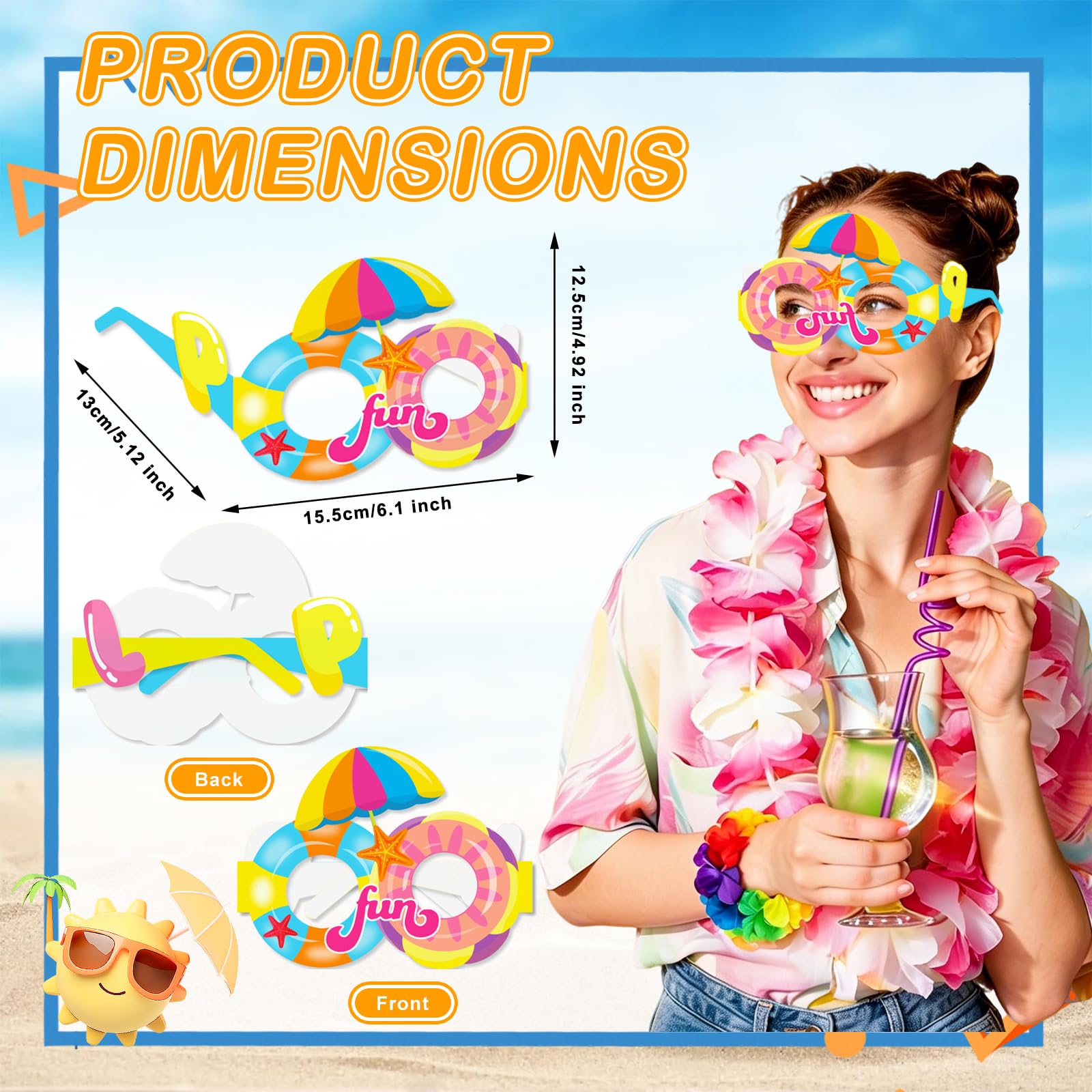 Flower headbands for adults in tropical luau set