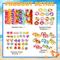 Luau paper glasses included in 80 piece set