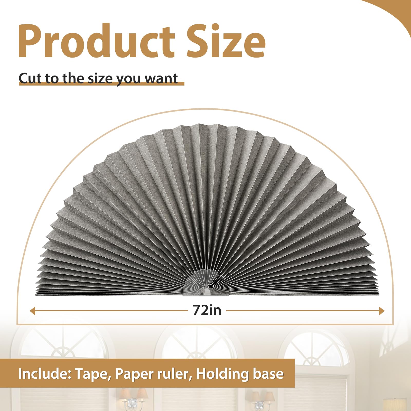 Zipcase arch window shade gray 72x36 two-pack color gray shade