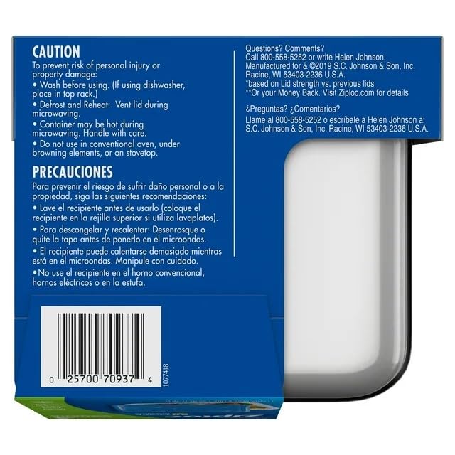 Leakproof lids on Ziploc Deep Square containers