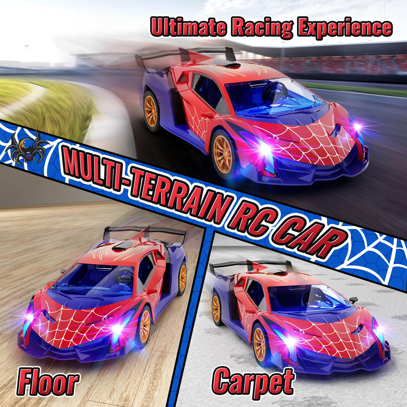 Bold spider patterns on ZIROKAY RC car