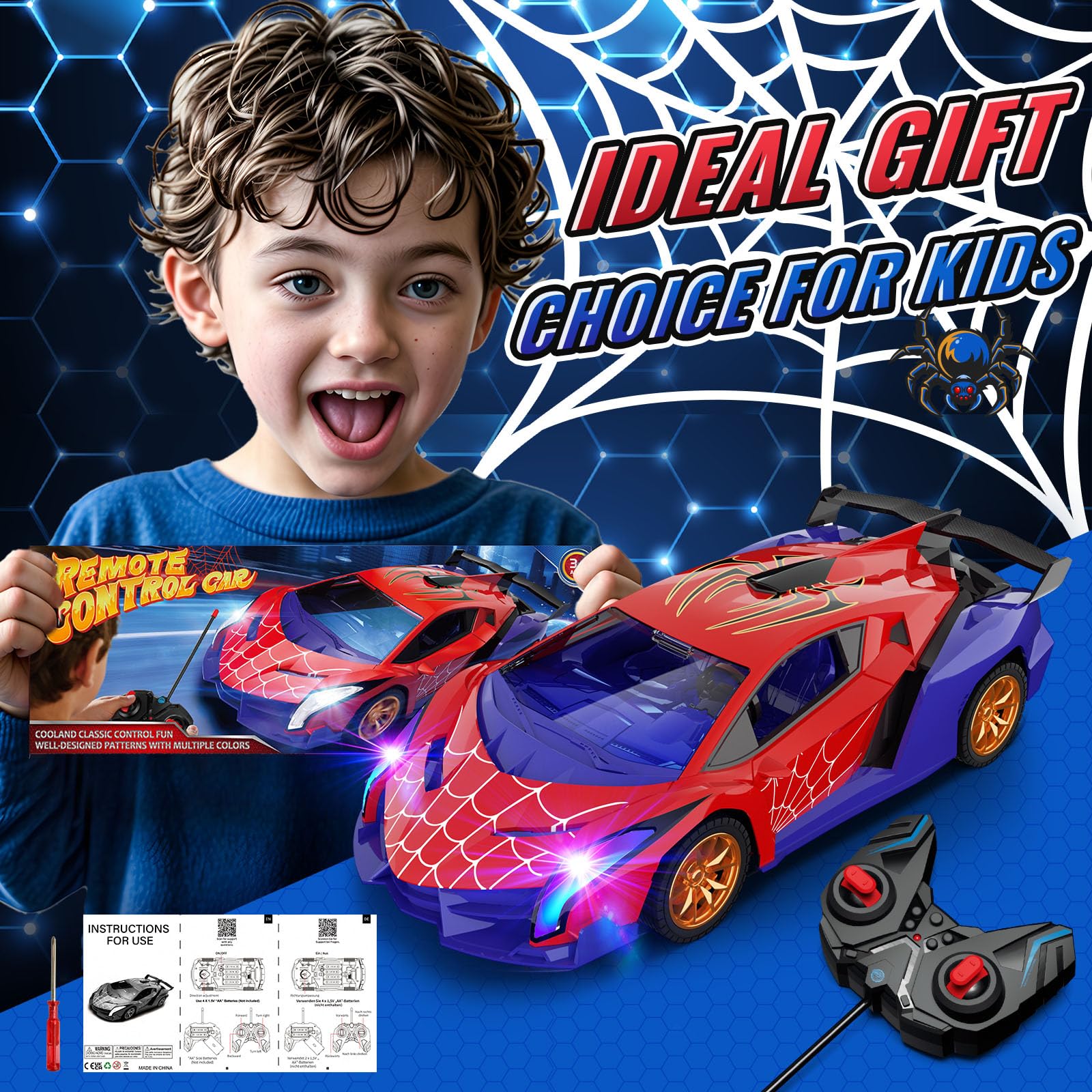 Spider toy gift for boys ages 3-12 by ZIROKAY