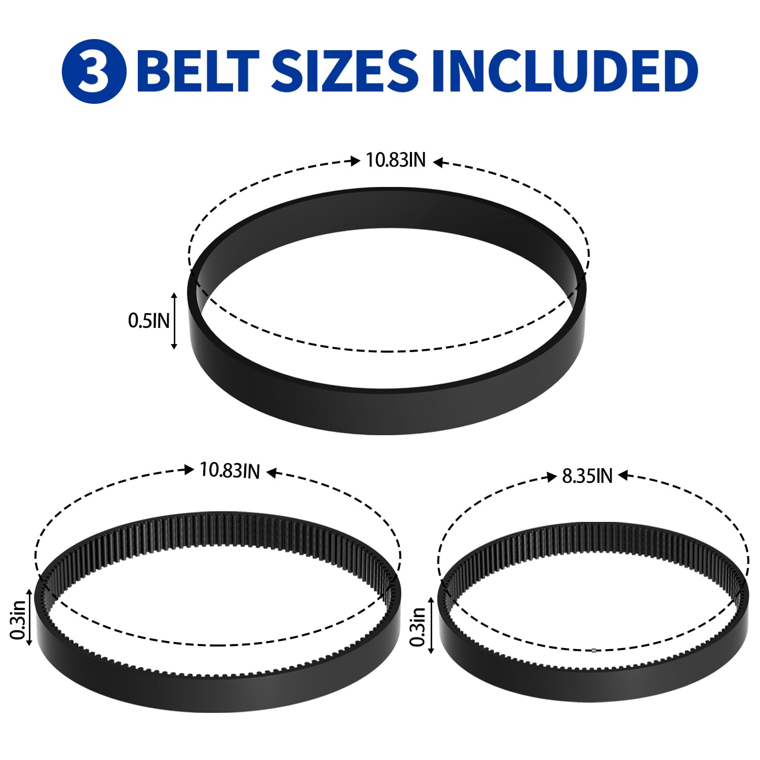 3-pack belt replacement kit for Bissell ProHeat models