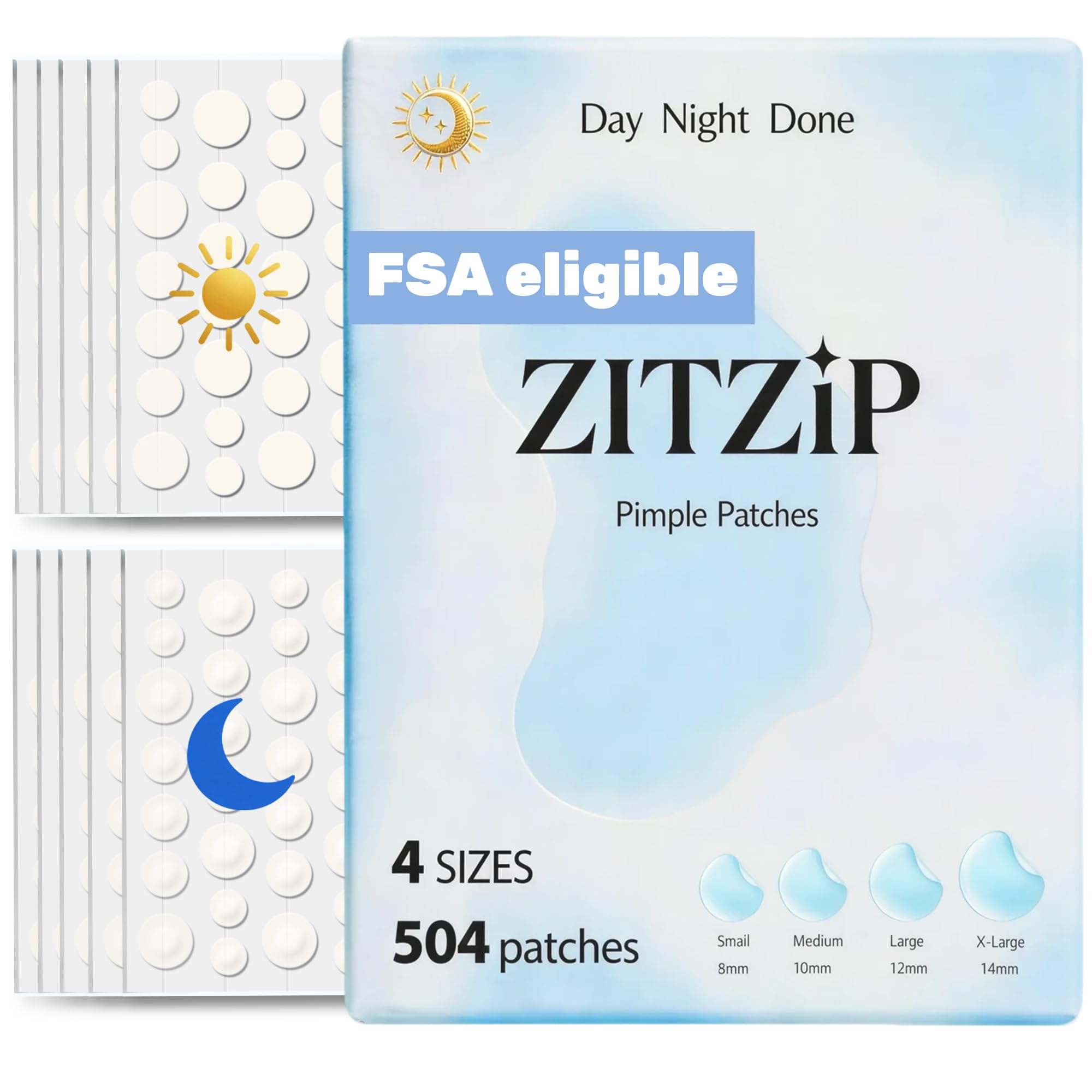 ZITZIP 504 count hydrocolloid patches packaging