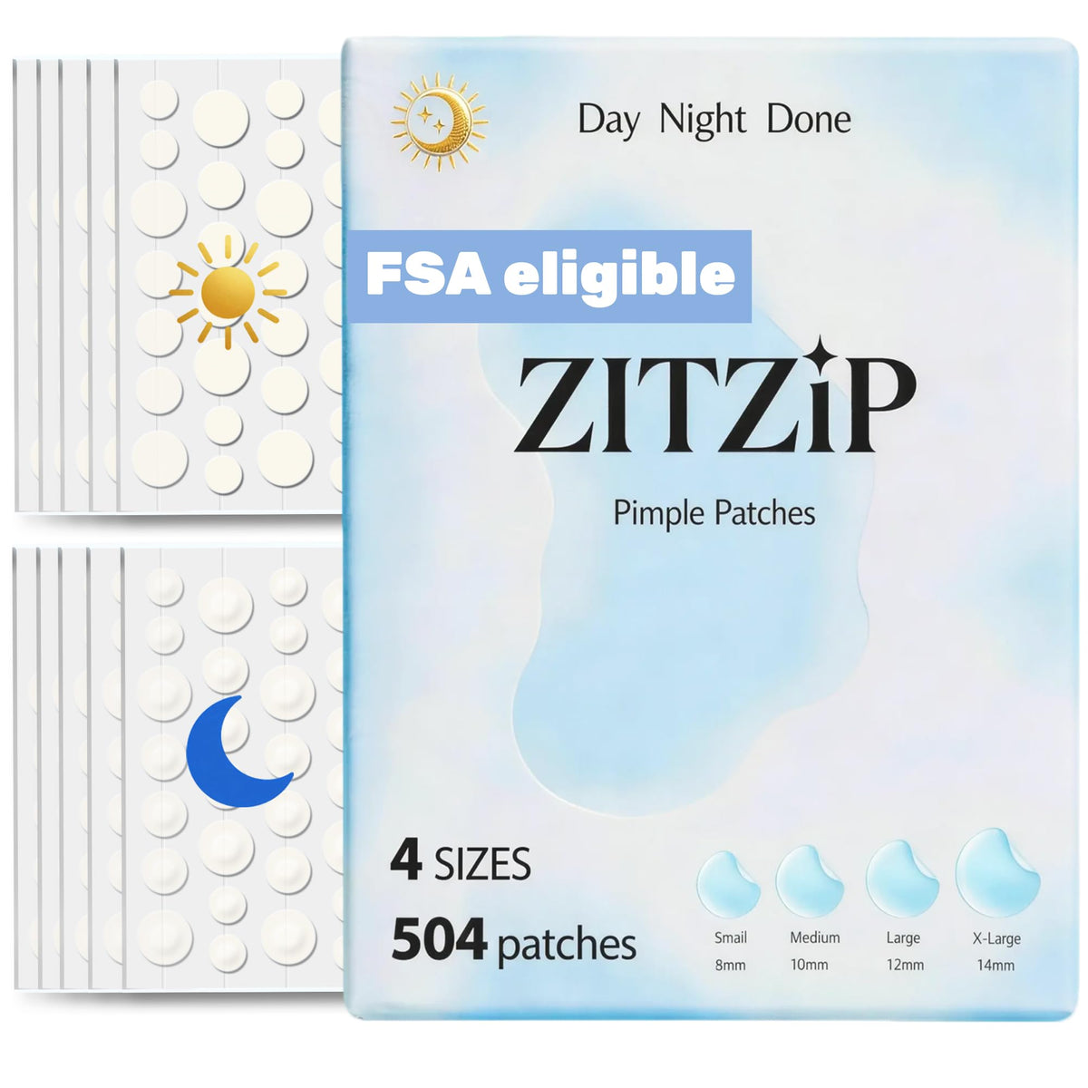 ZITZIP 504 count hydrocolloid patches packaging