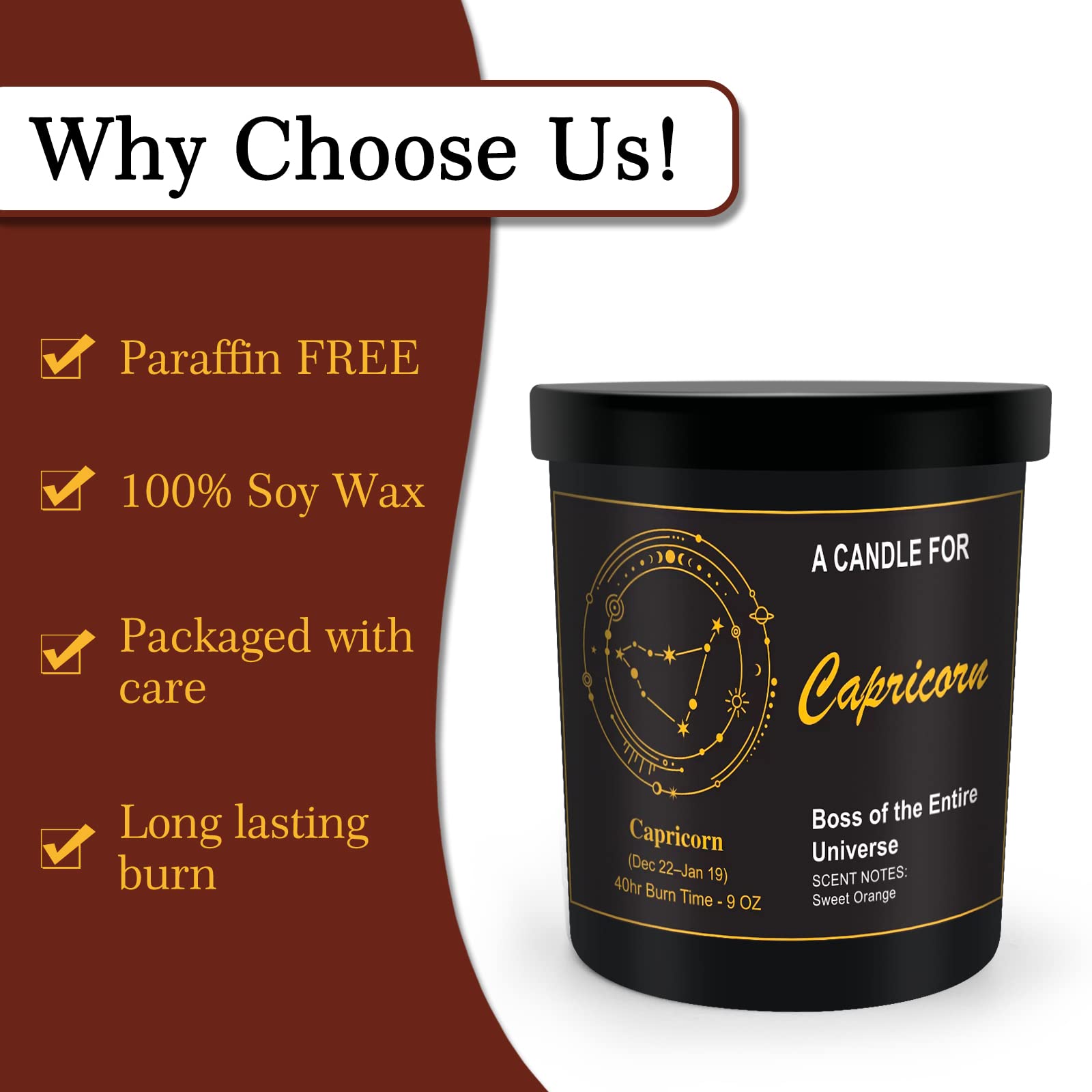 Capricornus gift candle 9oz for women